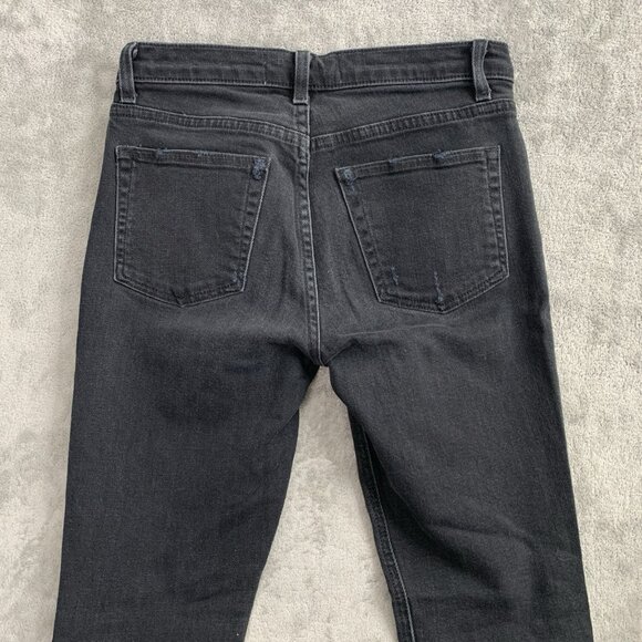 Reformation Jeans Women 26x27” Argentine Black Skinny Raw Hem Stretch Button Fly - Picture 16 of 16